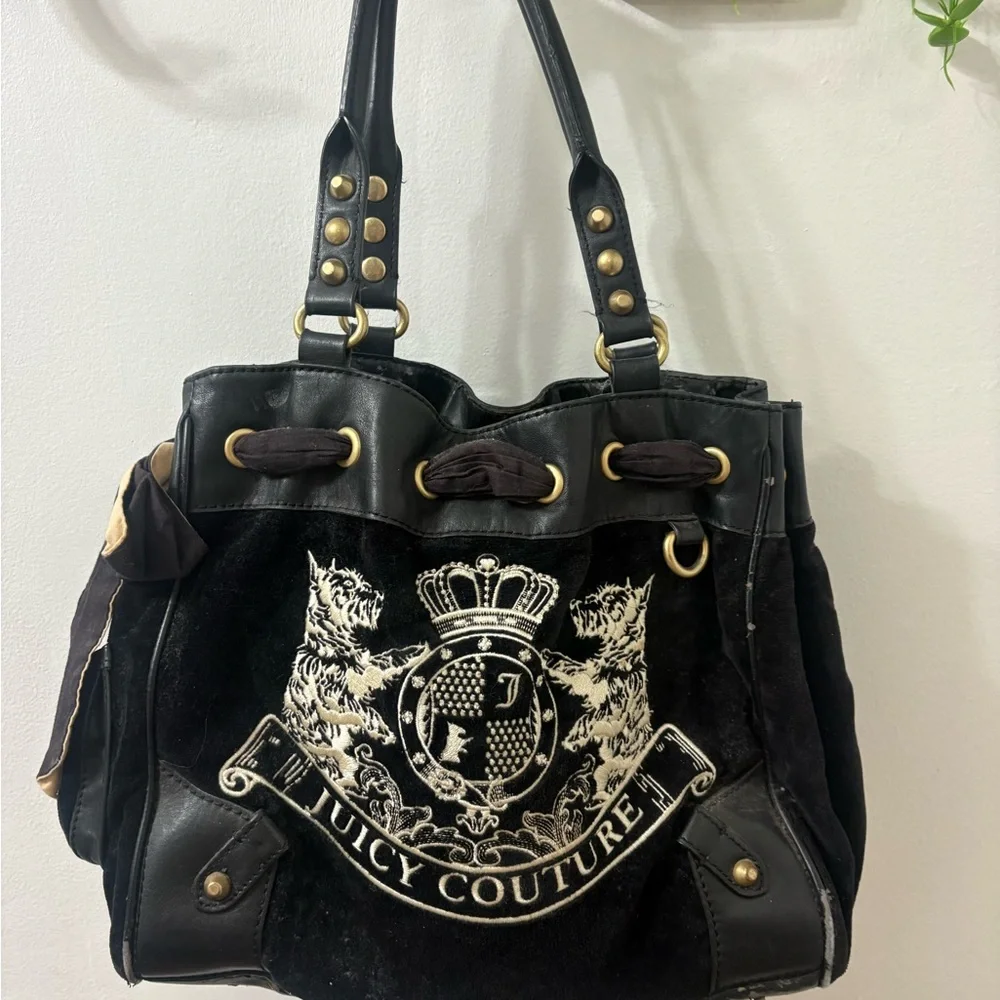 Vintage Juicy Couture Scottie Velvet Shoulder Bag - Picture 1 of 8